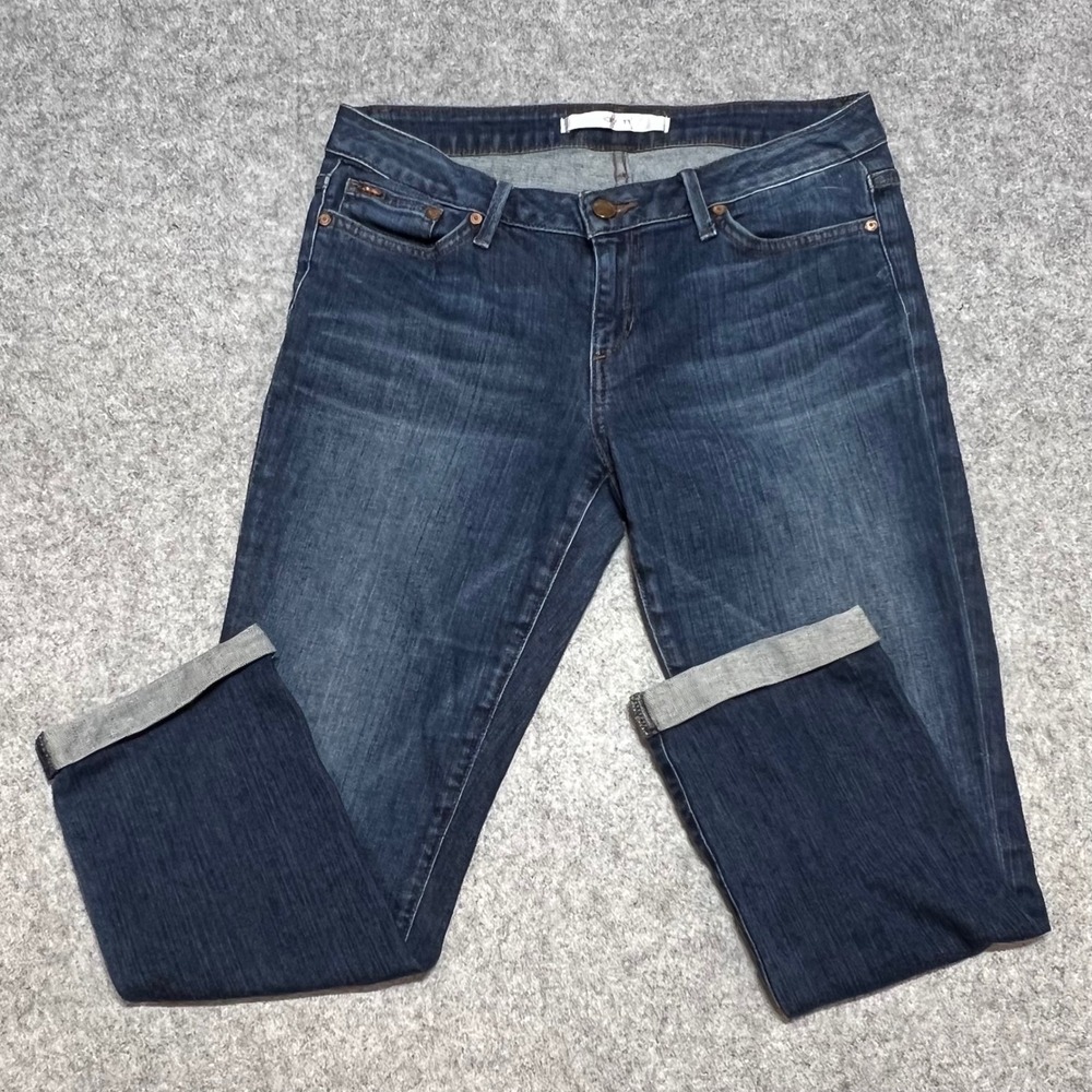 Joes Jeans Womens W29 Dark Wash Cuffed Cropped Denim Jeans Indigo Blue